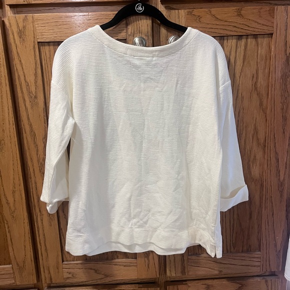 J. Jill Off-White Textured Knit Blouse - Picture 4 of 4